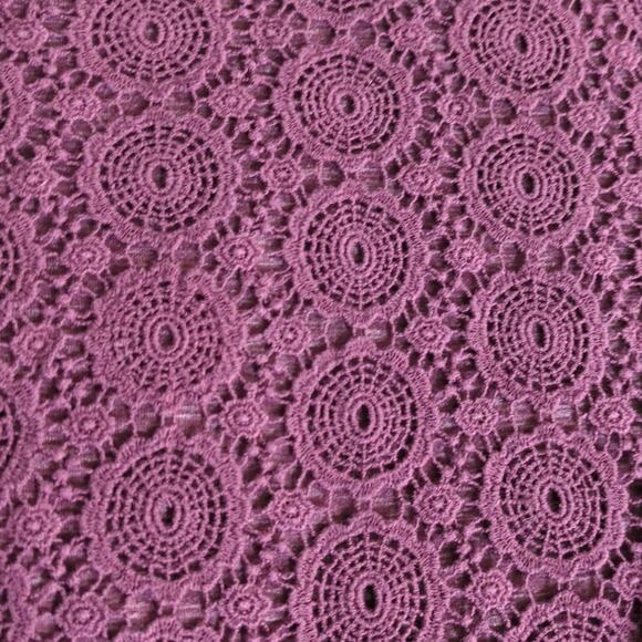 Anthropologie Saturday Sunday Purple Boho Cowl Neck Long Sleeve Lace Fall Dress - Picture 3 of 4